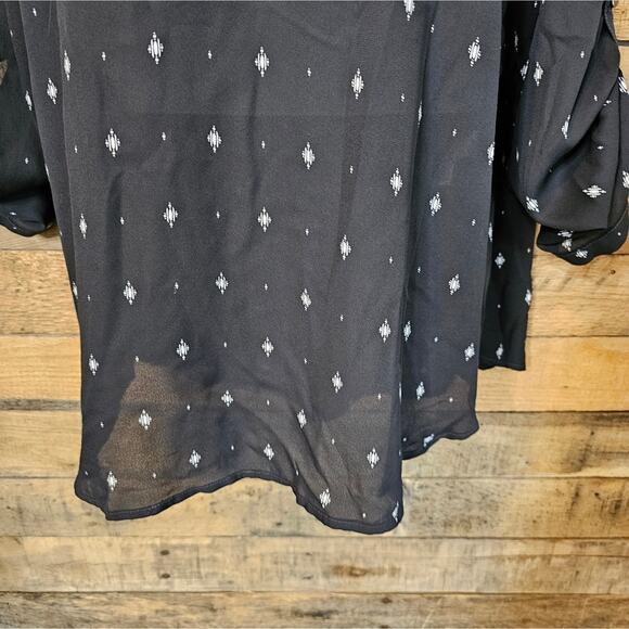 Maurices women's lightweight long sleeve black top w small white pattern size L - Picture 6 of 12